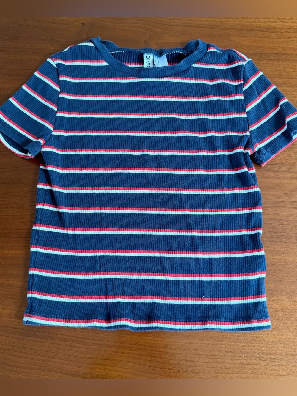 Women’s Navy Stripe Short-Sleeve Tee_Size M
